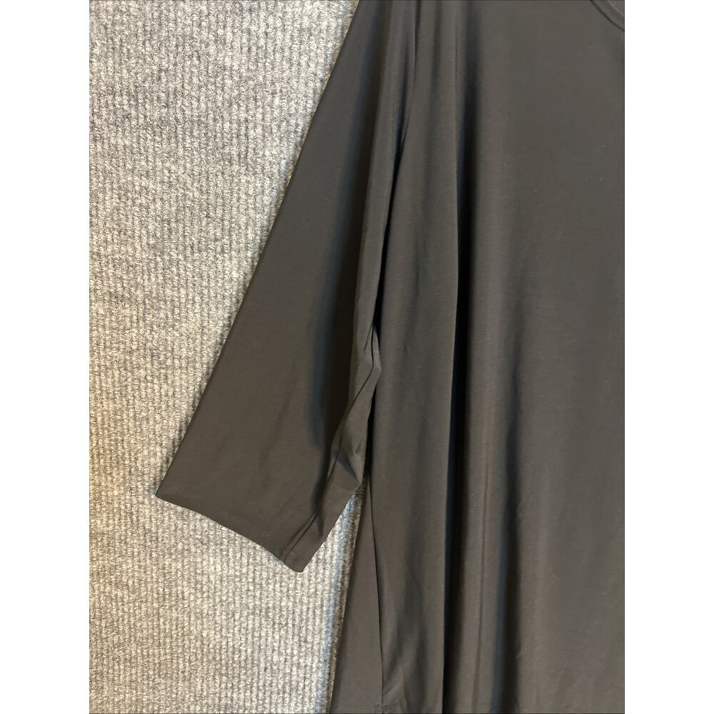 Cato Womens Tunic Blouse Plus Size 18/20 Black Asymmetric Hem Stretchy Comfort - Picture 3 of 10